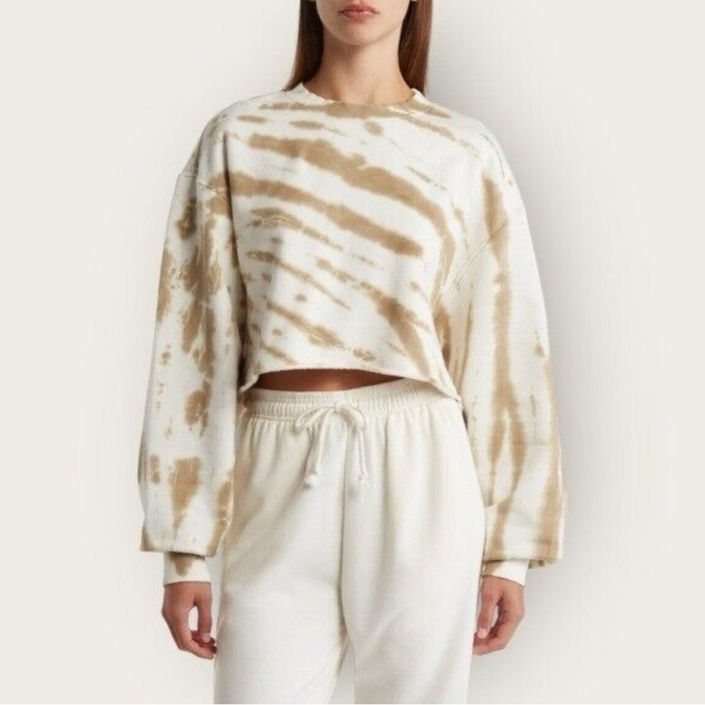 Good American Tie-Dye Cropped Sweatshirt Top